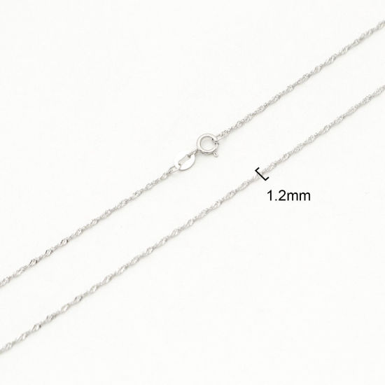 Picture of Sterling Silver Link Chain Necklace Silver 45.7cm(18") long, 1 Piece