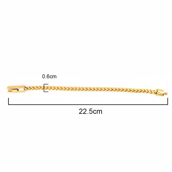 Imagen de 316 Acero Inoxidable Hombres Pulseras Chapado en Oro 22.5cm   longitud, 1 Unidad