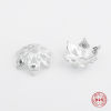 Picture of Sterling Silver Beads Caps Flower Silver Hollow (Fit Beads Size: 12mm Dia.) 9mm x 9mm, 1 Gram (Approx 2-3 PCs)