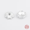 Picture of Sterling Silver Beads Caps Flower Silver (Fit Beads Size: 10mm Dia.) 6mm x 6mm, 1 Gram (Approx 3-4 PCs)