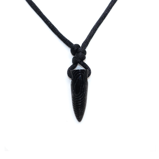 Imagen de Acero Inoxidable + Nylon Hombres Collares Negro Bala 75cm longitud, 1 Unidad