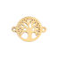 Picture of 304 Stainless Steel Connectors Round Gold Plated Tree Hollow 22mm x 16mm, 3 PCs