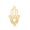 Picture of 304 Stainless Steel Connectors Hamsa Symbol Hand Gold Plated Star Of David Hexagram Hollow 23mm x 14mm, 3 PCs