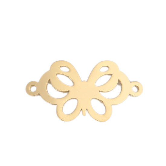 Imagen de 304 Acero Inoxidable Conectores Mariposa Chapado en Oro Hueco 3.2cm x 1.7cm, 3 Unidades
