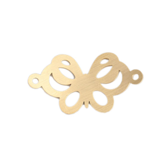 Imagen de 304 Acero Inoxidable Conectores Mariposa Chapado en Oro Hueco 3.2cm x 1.7cm, 3 Unidades