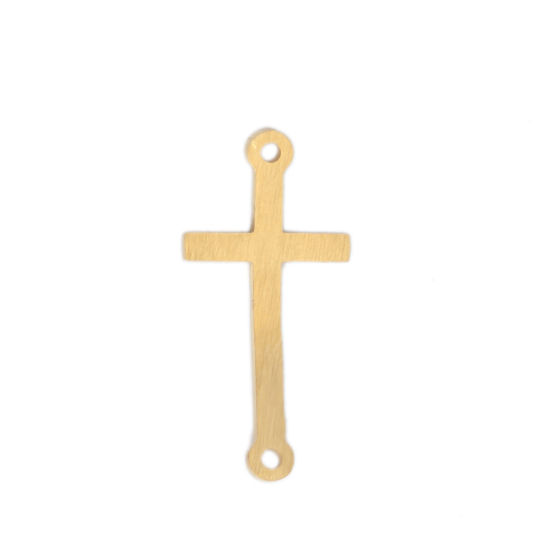 Picture of 304 Stainless Steel Connectors Cross Gold Plated 25mm x 12mm, 3 PCs