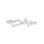 Image de Connecteurs en 304 Acier Inoxydable Electrocardiogramme Argent Mat Cœur Creux à Strass 3.2cm x 1cm, 5 Pcs