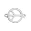 Immagine di 304 Acciaio Inossidabile Connettore Tondo Tono Argento Segno di Pace 21mm x 15mm, 5 Pz