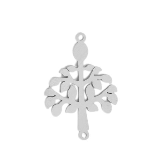 Picture of 304 Stainless Steel Connectors Tree Silver Tone 3cm x 2.1cm, 5 PCs