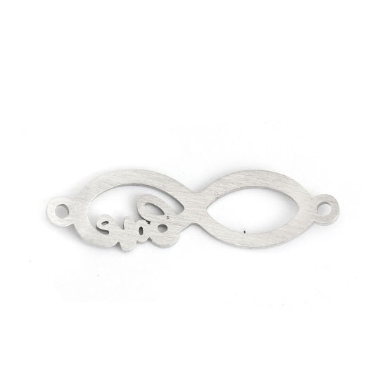 Imagen de 304 Acero Inoxidable Conectores Símbolo del infinito Tono de Plata Love Hueco 3.2cm x 0.9cm, 5 Unidades