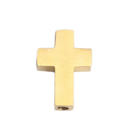 Picture of 304 Stainless Steel Beads Cross Gold Plated 15mm x 10mm, Hole: Approx 1.8mm, 2 PCs
