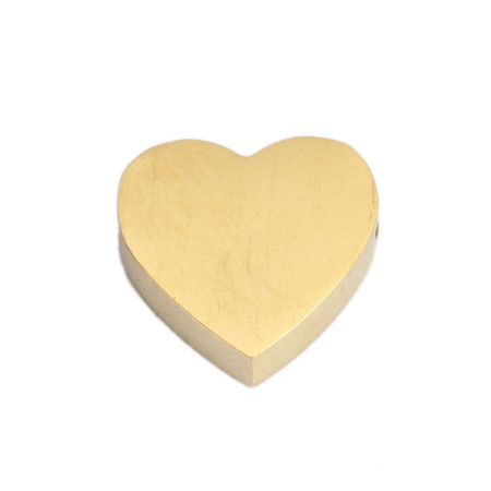Picture of 304 Stainless Steel Beads Heart Gold Plated 12mm x 11mm, Hole: Approx 1.8mm, 2 PCs