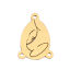 Picture of 304 Stainless Steel Connectors Drop Gold Plated Hollow 17mm x 12mm, 3 PCs