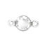 Image de Connecteurs en 304 Acier Inoxydable & Verre Rond Argent Mat Transparent A Facettes à Strass 12mm x 6mm, 10 Pcs
