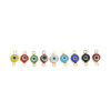 Picture of 304 Stainless Steel Connectors Round Gold Plated At Random Evil Eye With Resin Cabochons 12mm x 7mm, 10 PCs