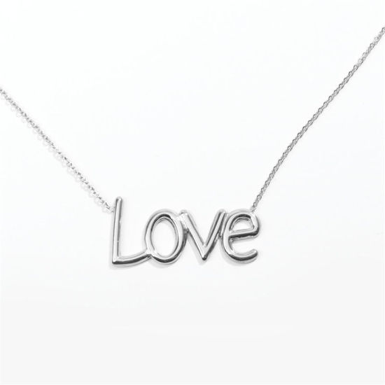 ステンレス鋼 ネックレス 金メッキ 文字“ LOVE ” 45cm長さ、 1 本 の画像