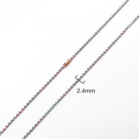 Bild von 304 Edelstahl Kugelkette Kette Halskette Plattiert 60cm lang, 1 Strang