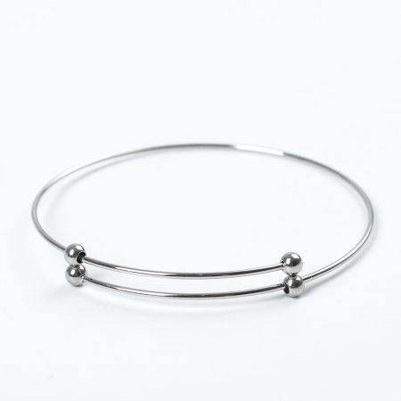 304 Stainless Steel Bangles Bracelets Silver Tone Adjustable 23cm(9") long - 20cm(7 7/8") long long, 1 Piece