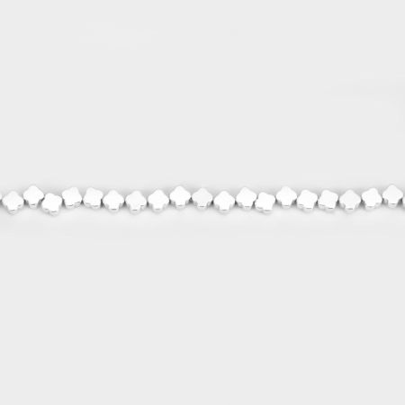 Bild von (Klasse B) Hämatit ( Natur ) Perlen Blumen Silbrig ca. 4mm x 4mm, Loch:ca. 1mm, 39.5cm lang, 1 Strang (ca. 106 Stück/Strang)
