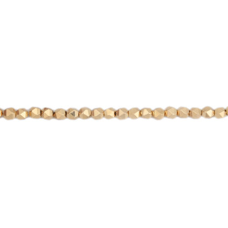 Bild von (Klasse B) Hämatit ( Natur ) Perlen Polygon Champagner ca. 3mm x 3mm, Loch:ca. 1mm, 40.5cm - 40cm lang, 1 Strang (ca. 132 Stück/Strang)