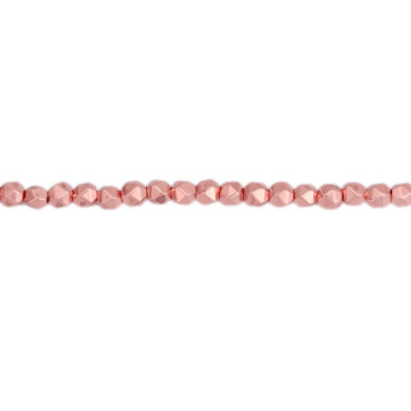 Bild von (Klasse B) Hämatit ( Natur ) Perlen Polygon Rose gold ca. 3mm x 3mm, Loch:ca. 1mm, 40.5cm - 40cm lang, 1 Strang (ca. 132 Stück/Strang)