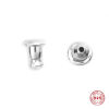 Picture of Sterling Silver Ear Nuts Post Stopper Earring Findings Findings Bullet Platinum Plated 5.5mm x 4.5mm, 2 Pairs