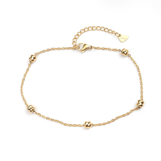 Picture of 1 Piece Vacuum Plating 304 Stainless Steel Anklet Gold Plated 23.5cm(9 2/8") long