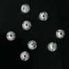Picture of Sterling Silver Spacer Beads Round Silver Flower About 6mm Dia., Hole:Approx 1.5mm, 3 PCs