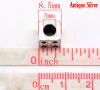Picture of Zinc Based Alloy European Style Large Hole Charm Beads Antique Silver Color Dice 8.5mm x 8.5mm, Hole: Approx 5mm, 20 PCs