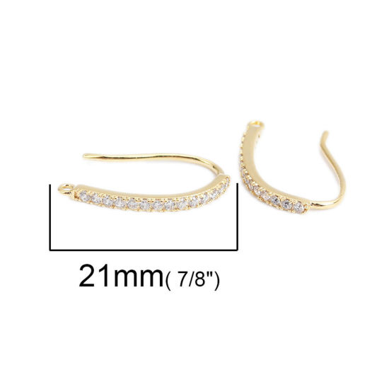 Bild von Messing Ohrring 18K Vergoldet Tropfen M/Öse 21mm x 12mm, Drahtstärke: (18 gauge), 4 Stück
