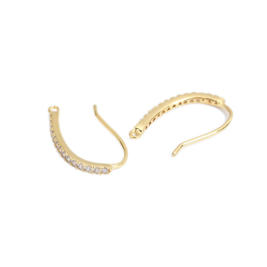 Bild von Messing Ohrring 18K Vergoldet Tropfen M/Öse 21mm x 12mm, Drahtstärke: (18 gauge), 4 Stück