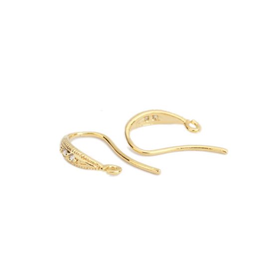 Bild von Messing Ohrring 18K Vergoldet Tropfen M/Öse 15mm x 9mm, Drahtstärke: (18 gauge), 6 Stück