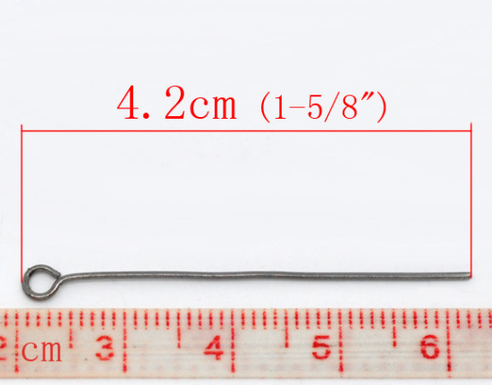 Picture of Alloy Eye Pins Gunmetal 4.2cm(1 5/8") long, 0.7mm (21 gauge), 400 PCs