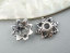 Bild von Zinklegierung Perlkappen Blumen Antiksilber Blätter (für Perlengröße: 8mm-12mm D.) 9mm x 3mm, 150 Stück