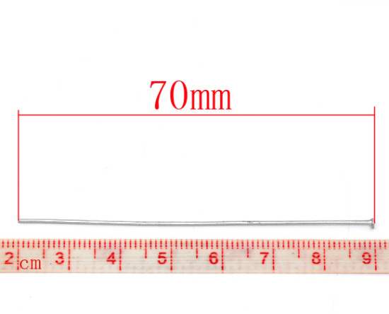 Изображение Штифт со Шляпкой Серебряный Тон ,0.7x70mm,Проданный 200шт /уп