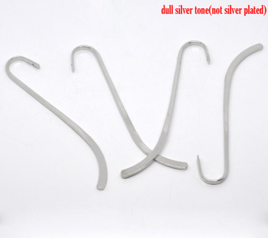 Picture of 8PCs Silver Tone Smooth Bookmark With Loop 125mm