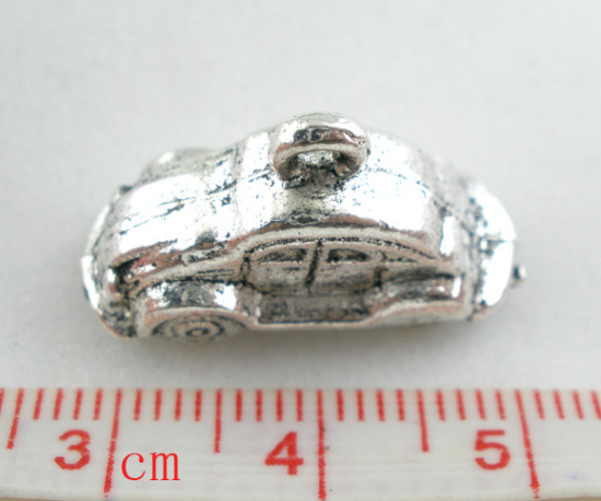 Image de Pendentifs en Alliage de Zinc 3D Voiture Voyage Argent Vieilli 24mm x 9mm, 20 Pcs