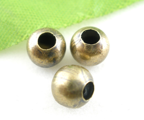 Image de 200 Perles intercalaires spacer Lisse Bronze vieilli Taille de Trous: 2.5mm,6mm Dia.