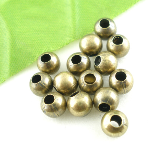 Image de 200 Perles intercalaires spacer Lisse Bronze vieilli Taille de Trous: 2.5mm,6mm Dia.
