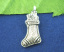Imagen de Colgantes Aleación del Metal Del Zinc de Calcetín Navidad Plata Antigua Rhinestone 21.0mm x 10.0mm, 40 Unidades 