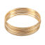 Picture of 304 Stainless Steel Stacking Bangles Bracelets Gold Plated Round Stripe 22.5cm(8 7/8") long, 1 Set(5 PCs/Set)