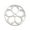 Picture of 10 PCs Zinc Based Alloy Pendants Silver Tone Round Flower Hollow 3.7cm Dia.