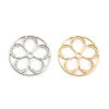 Picture of 10 PCs Zinc Based Alloy Pendants Silver Tone Round Flower Hollow 3.7cm Dia.