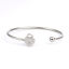Immagine di 304 Acciaio Inossidabile Aprire Braccialetti Tono Argento Cuore Serratura 17cm Lunghezza, 1 Pz