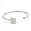Image de Bracelet Manchette Jonc Semi-Ouvert en 304 Acier Inoxydable Argent Mat Fille 17.3cm long, 1 Pièce