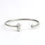 Image de Bracelet Manchette Jonc Semi-Ouvert en 304 Acier Inoxydable Argent Mat Fille 16.9cm long, 1 Pièce