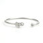 Image de Bracelet Manchette Jonc Semi-Ouvert en 304 Acier Inoxydable Argent Mat Eléphant 17.5cm long, 1 Pièce