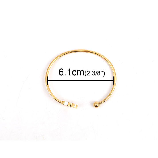 Imagen de 304 Acero Inoxidable Abierta Cuff Brazaletes Pulseras Chapado en Oro Elefante 17.5cm longitud, 1 Unidad