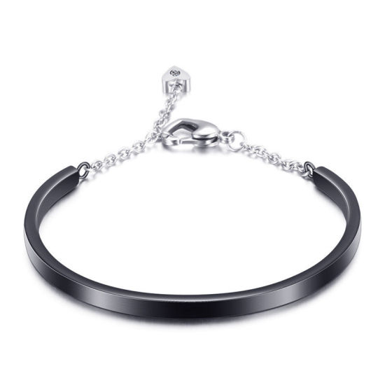 Immagine di 316L Acciaio inossidabile Braccialetto Nero 6cm Dia, 1 Pz