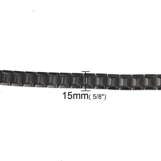 Imagen de 316L Acero Inoxidable Pulseras Negro 22cm longitud, 1 Unidad” 